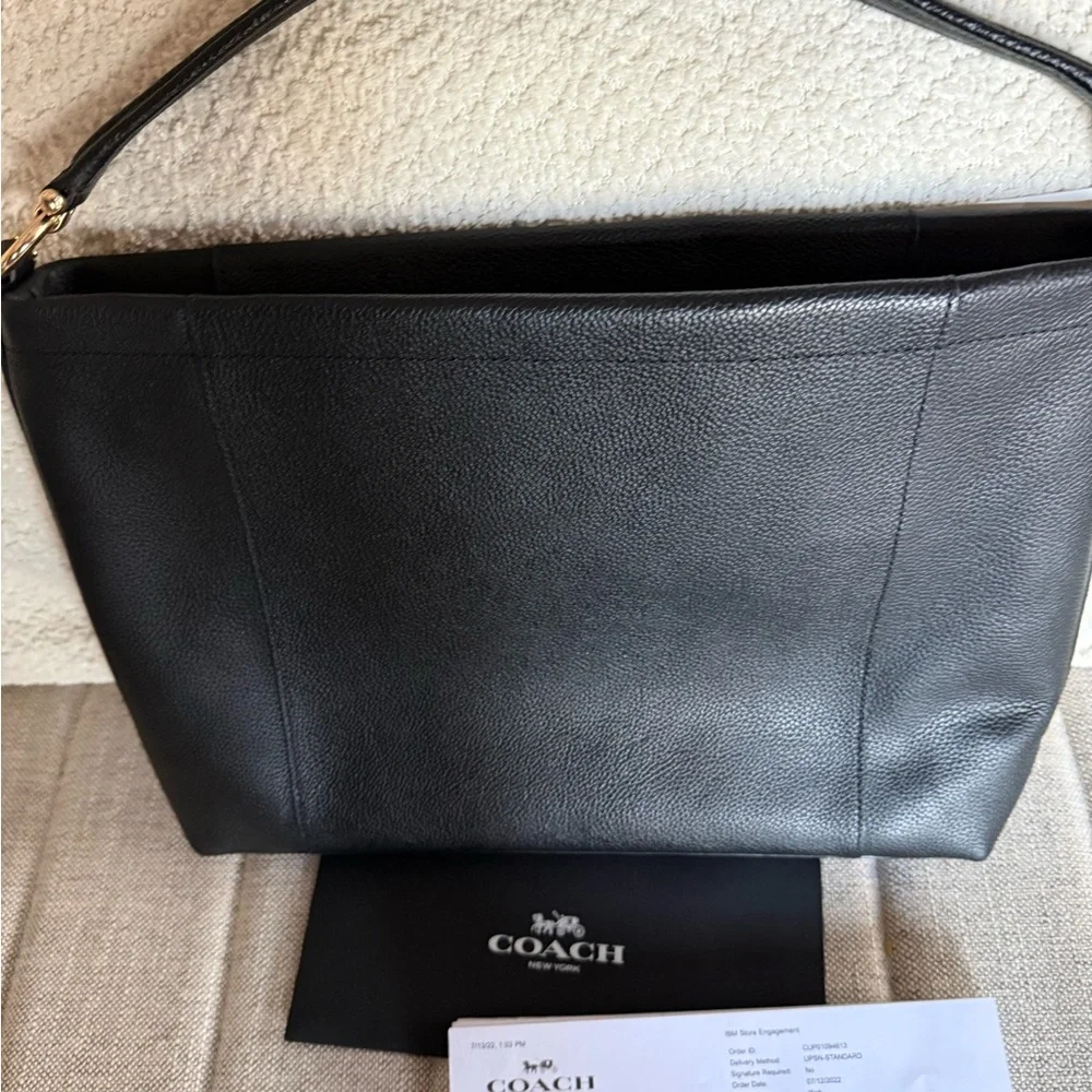 Coach Black Leather Scout Hobo  Bag - Picture 7 of 9